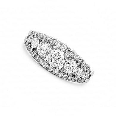 PRIMROSE Fine Silver-Plated Lab-Created Moissanite Graduated Band Ring