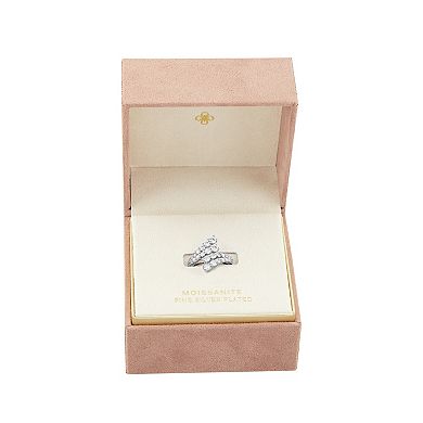 PRIMROSE Fine Silver-Plated Lab-Created Moissanite Bypass Ring