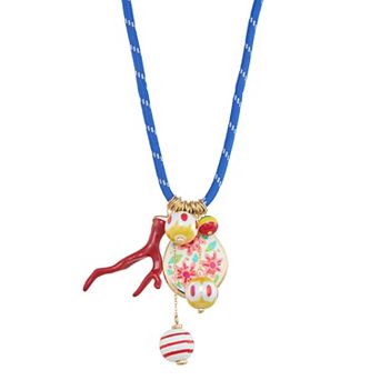 Gold-Tone Cord Charm Necklace