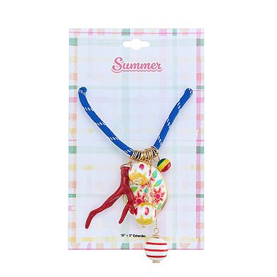 Gold-Tone Cord Charm Necklace