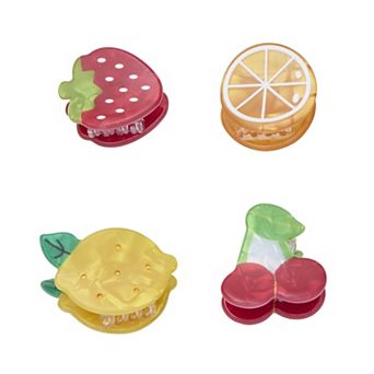 4-Pack Mini Fruit Claw Clips