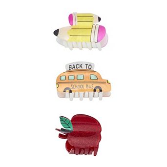 3-Pack Back To School Claw Clips