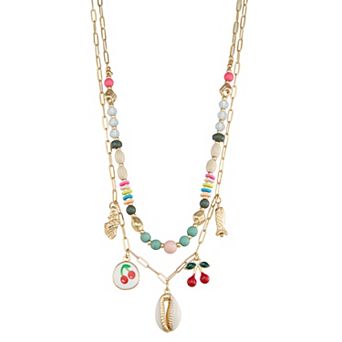 Gold-Tone Summer Charm Layered Necklace