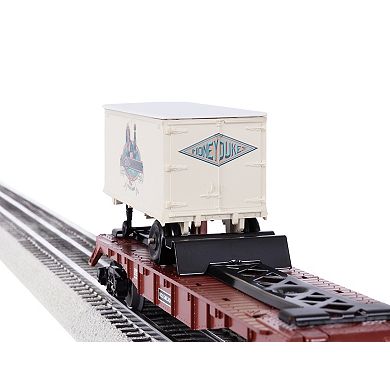 Lionel Hogsmeade O Gauge Model Train Flatcar with 2 Piggyback Trailers