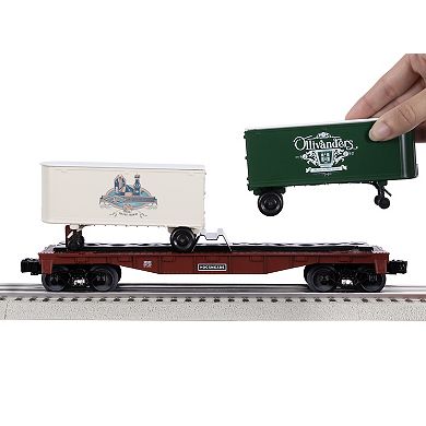 Lionel Hogsmeade O Gauge Model Train Flatcar with 2 Piggyback Trailers