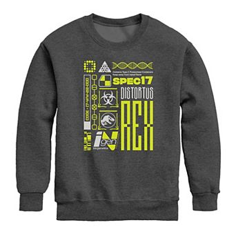 Boys 8-20 Jurassic World Rebirth Distortus Rex Crew Fleece Sweatshirt