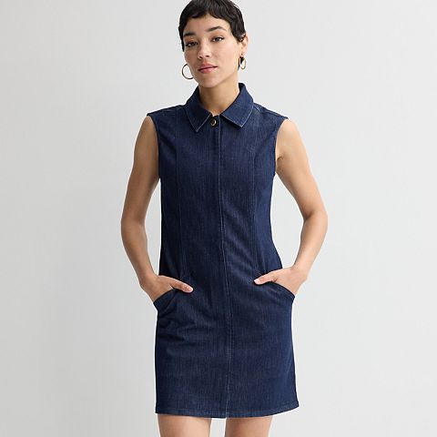 Женские платья Nine West Women's Nine West Denim Collared Mini Dress