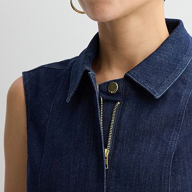 Women's Nine West Denim Collared Mini Dress