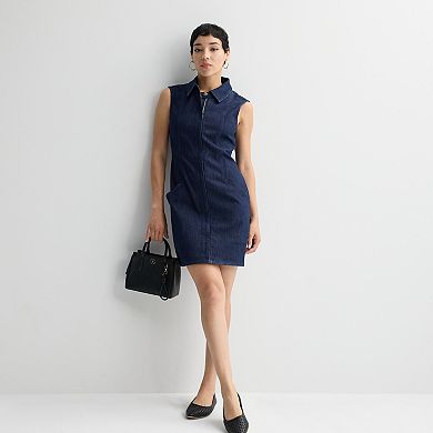 Women's Nine West Denim Collared Mini Dress
