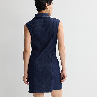 Women's Nine West Denim Collared Mini Dress