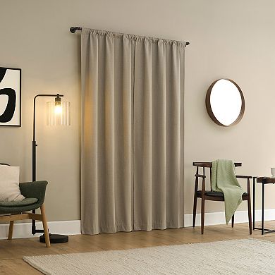 Sun Zero Prescott Herringbone 2-Pack Blackout Rod Pocket Curtain Panels