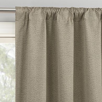 Sun Zero Prescott Herringbone 2-Pack Blackout Rod Pocket Curtain Panels