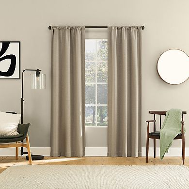 Sun Zero Prescott Herringbone 2-Pack Blackout Rod Pocket Curtain Panels