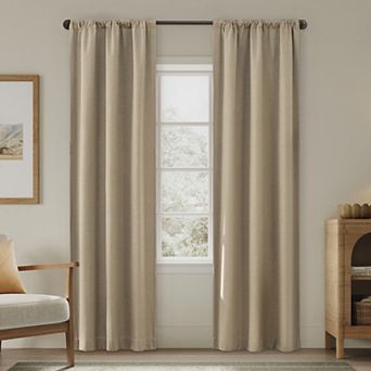 Sun Zero Prescott Herringbone 2-Pack Blackout Rod Pocket Curtain Panels