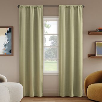 Sun Zero Prescott Herringbone 2-Pack Blackout Rod Pocket Curtain Panels