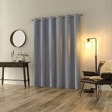 Sun Zero Dresden Slub Detail Magnetic Closure 2-Pack 100% Blackout Grommet Curtain Panels