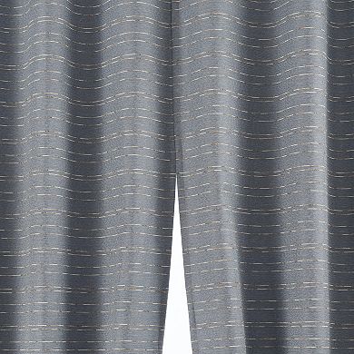 Sun Zero Dresden Slub Detail Magnetic Closure 2-Pack 100% Blackout Grommet Curtain Panels