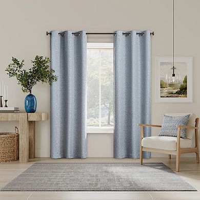 Sun Zero Serenity Abstract Magnetic Closure 2-Pack Blackout Grommet Curtain Panels