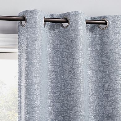 Sun Zero Serenity Abstract Magnetic Closure 2-Pack Blackout Grommet Curtain Panels