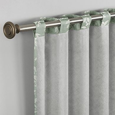 Sun Zero Estelle Foliage Woven Jacquard 2-Pack Blackout Window Curtain Panels