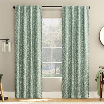 Sun Zero Estelle Foliage Woven Jacquard 2-Pack Blackout Window Curtain Panels