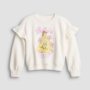Girls 4-12 Jumping Beans® Disney's Belle Graphic Ruffle Shoulder Sweatshirt