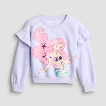 Girls 4-12 Jumping Beans® Disney's Ariel Ruffle Shoulder Sweatshirt