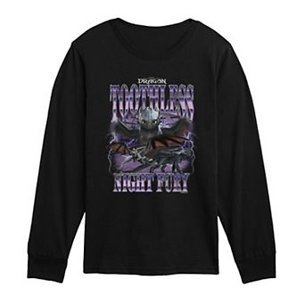 Boys 8-20 How To Train Your Dragon Toothless Night Fury Long Sleeve Graphic Tee