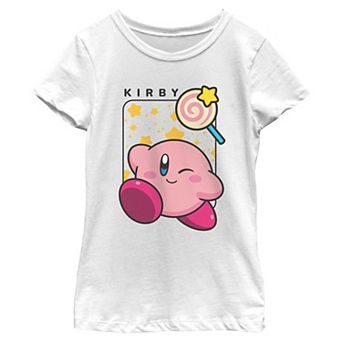 Girls' Nintendo Kirby Graphic Short Sleeve Crew Tee