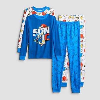 Boys 6-12 Sonic 4 pc Pajama Top & Pajama Bottoms Set