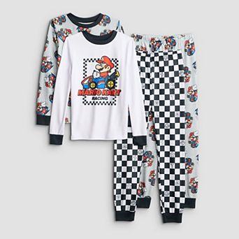 Boys 6-12 Mario Kart Snug Fit 4 pc Pajama Top & Pajama Bottoms Set