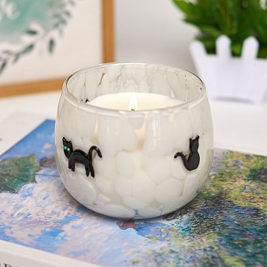 Celebrate Together™ Halloween Falling Leaves Confetti Art Glass Candle