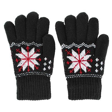 CTM Kid's Snowflake Pattern Winter Gloves