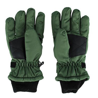 CTM Kids' Solid Color Winter Ski Glove with Wrist Strap by Wootie