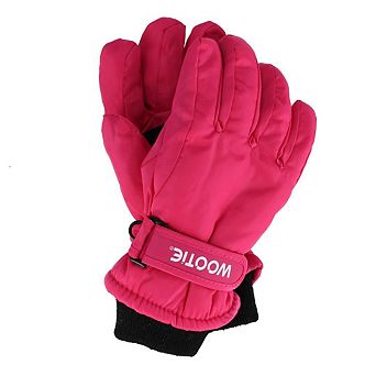 Wootie Kids' Solid Color Winter Ski Glove with Wrist Strap