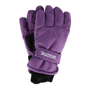 Wootie Kids' Solid Color Winter Ski Glove with Wrist Strap
