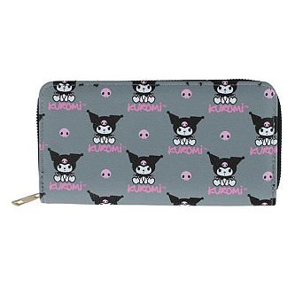 CTM Women's Hello Kitty Kuromi Faux Leather Deluxe Zip Wallet