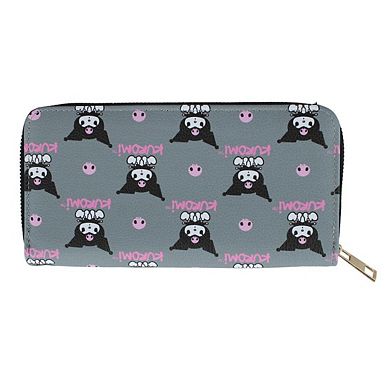 CTM Women's Hello Kitty Kuromi Faux Leather Deluxe Zip Wallet