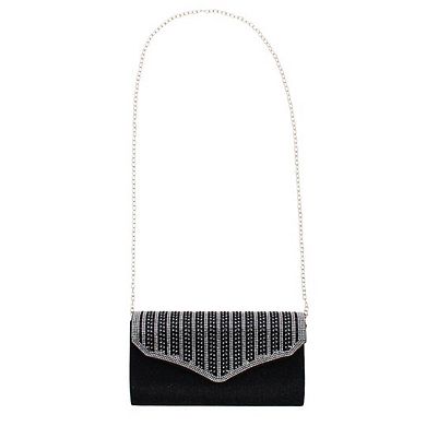CTM Women's Rhinestone Envelope Clutch Evening Handbag