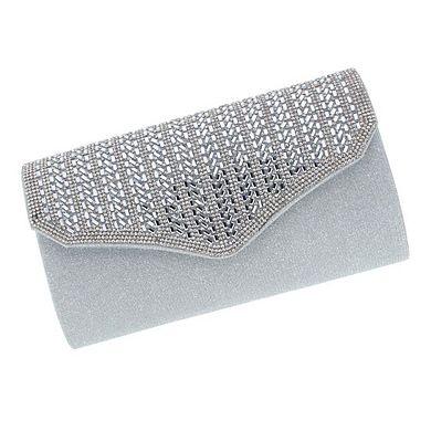 CTM Women's Rhinestone Envelope Clutch Evening Handbag