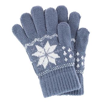 CTM Kid's Snowflake Pattern Winter Gloves