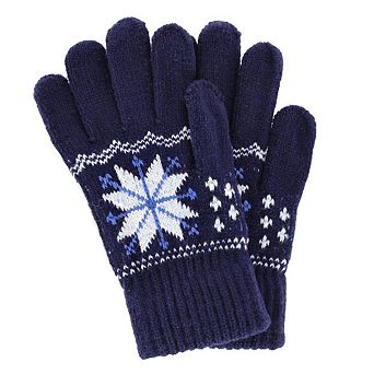 CTM Kid's Snowflake Pattern Winter Gloves