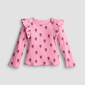 Baby & Toddler Girl Jumping Beans® Rib Flutter Sleeve Top