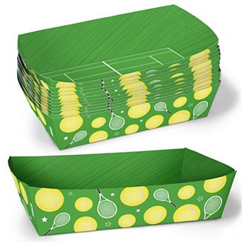 Big Dot of Happiness Tennis Party Paper Food Trays, Disposable Double-Sided Meal Holders - 12 ct