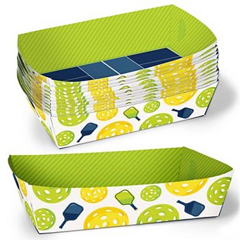 Big Dot of Happiness Pickleball Party Paper Food Trays, Disposable Double-Sided Meal Holders - 12 ct