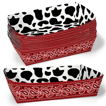 Big Dot of Happiness Western Hoedown Party Paper Food Trays, Disposable Meal Holders - 12 Count