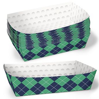 Big Dot of Happiness Golf Party Paper Food Trays, Disposable Double-Sided Meal Holders - 12 Count
