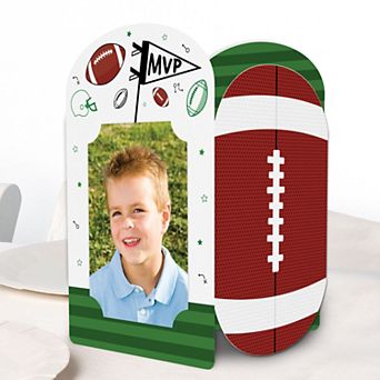 Big Dot of Happiness Football Photo Holder Centerpieces, 4x6 Picture Display Birthday Decor, 8 Count