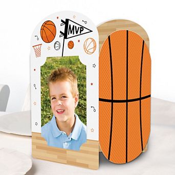 Big Dot of Happiness Basketball Photo Holder Centerpieces, 4x6 Picture Display Birthday Decor, 8 ct