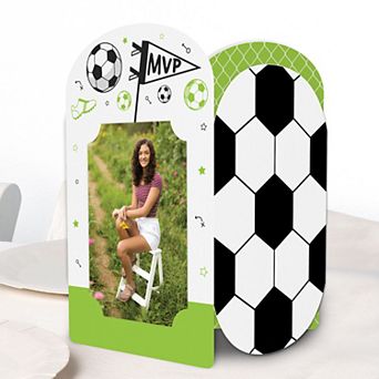 Big Dot of Happiness Soccer Photo Holder Centerpieces, 4x6 Picture Display Birthday Decor, 8 Count